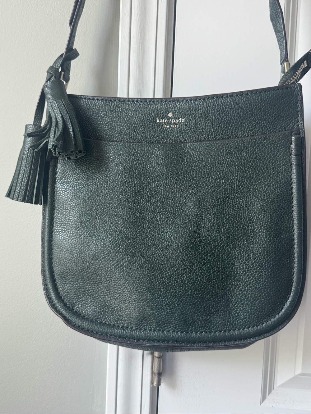 Kate Spade Orchard Street Hemsley Dark Green Pebble Leather Crossbody bag